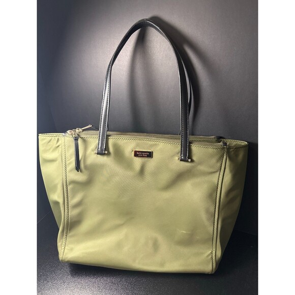 Kate Spade Watson Lane Olive Nylon Tote Bag – Black Handles - Picture 2 of 10